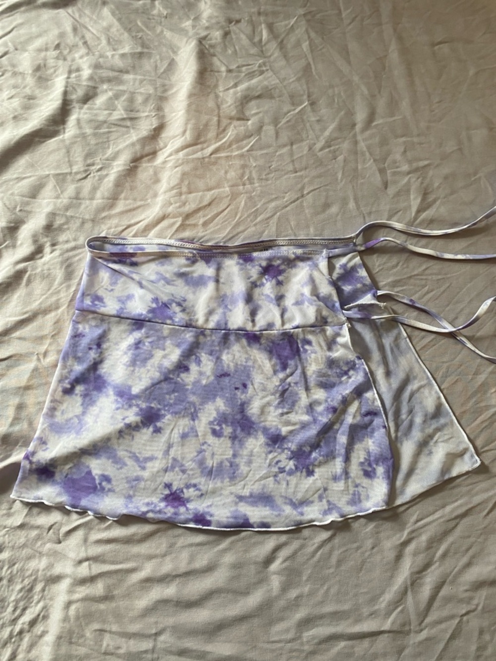 Tie-Dye Lavender Wrap Mini Skirt